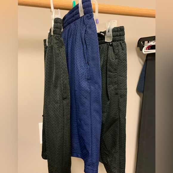 Boys Small Starter Gym Shorts. 2 black, 1 Navy Blue. - Picture 2 of 3